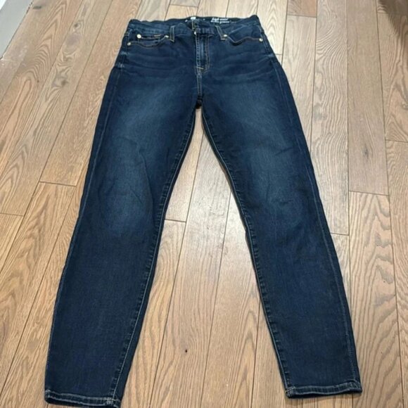 7 For All Mankind Size 8 (EU 29) High Waisted Ankle Gwenevere Dark Wash Jeans - Picture 1 of 12